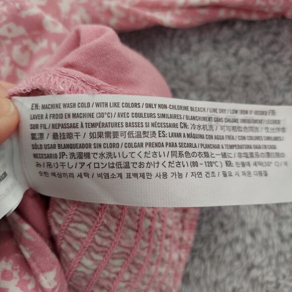 Abercrombie & Fitch Pink Floral Corset Puff Sleeve Top Cottagecore | Size Large - Picture 6 of 11